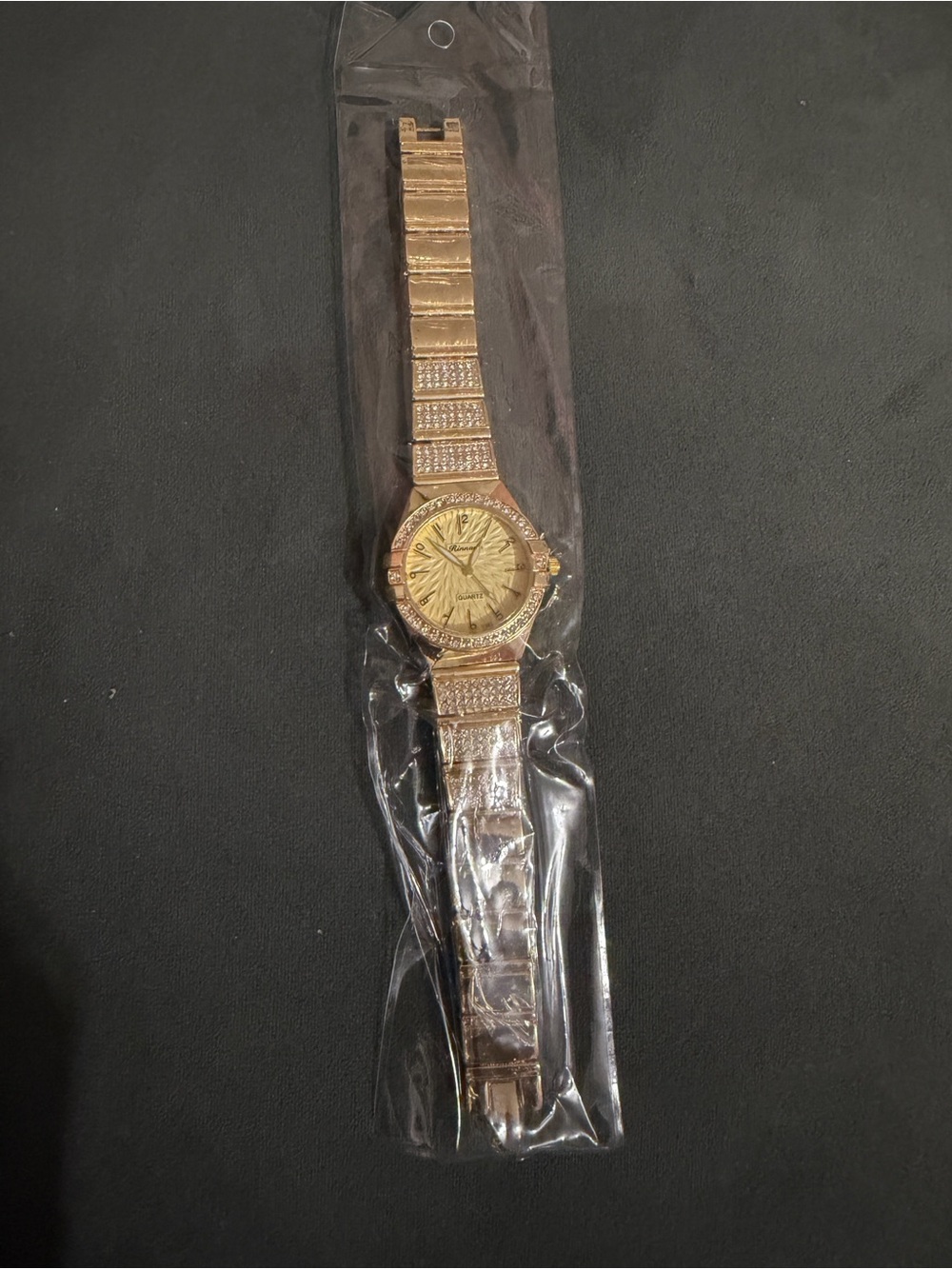 Gold-Tone Women's Dress Watch with Crystal Accents